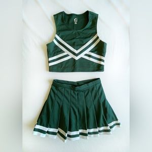 Green Varsity Cheerleader Halloween Costume (Size S) - 2 Piece Set